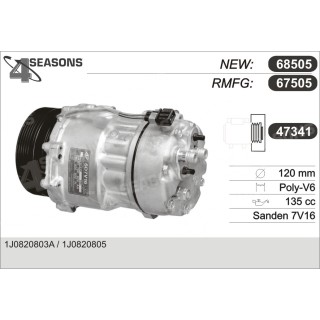 67505  COMPRESOR  AUDI A3/OCTAVIA/VW BORA/GOLF IV/NE
