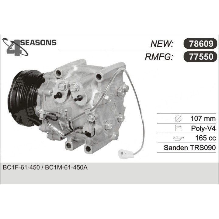 77550  COMPRESOR  MAZDA 323 1.5/1.8L (TRS090-3005)