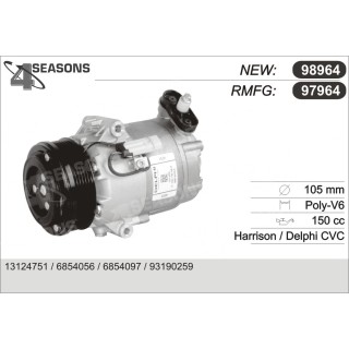 97964  COMPRESOR  OPEL ASTRA H 1.7 CDTI 04-