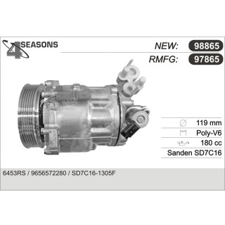 97865  COMPRESOR  CITROEN C5 2.2 HDI 04-