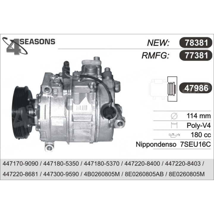 77381  COMPRESOR  7SEU16C AUDI A4/A6 00-