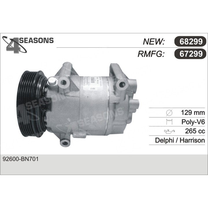 67299  COMPRESOR  RENAULT MEGANE / SCENIC 02-