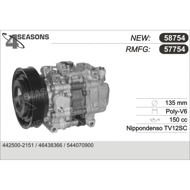 57754  COMPRESOR  FIAT 145/6 / 155 / BRAVO/A....