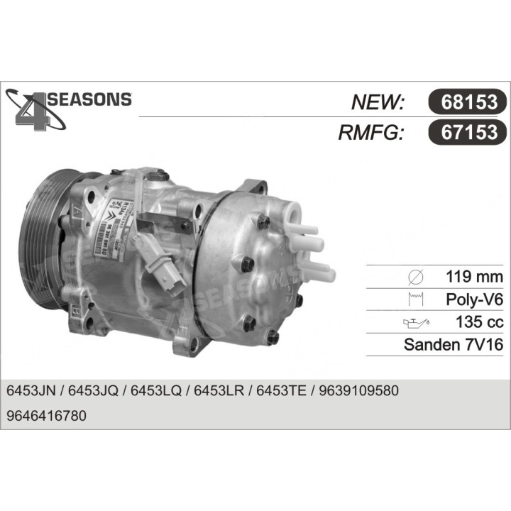 67153  COMPRESOR  PSA  MOT 2.0 HDI 110 CV