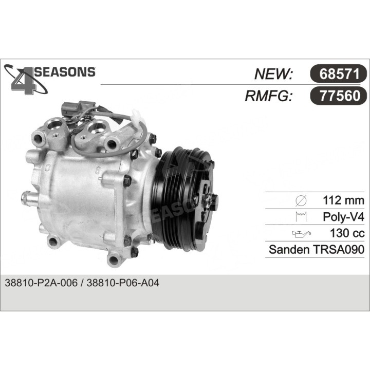 77560  COMPRESOR  HONDA CIVIC 1.4/1.6 95