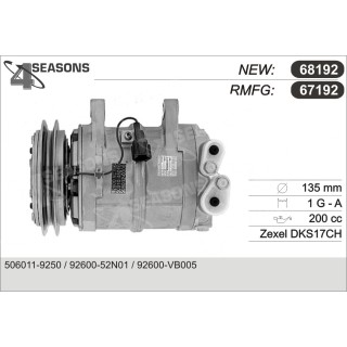 67192  COMPRESOR  NISSAN PATROL GR 6 CYL 94-