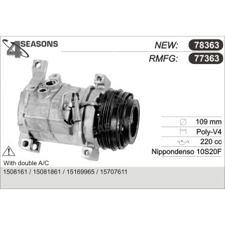 77363  COMPRESOR  CHEVY SUBURBAN W/ REAR AC