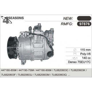 97876  COMPRESOR  VOLKSWAGEN TOUAREG 3.0 V6 TDI 04-