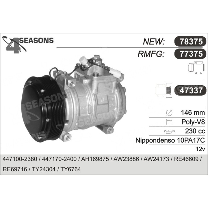 77375  COMPRESOR  JOHN DEERE 7600 / 7700 / 7800