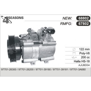 67802  COMPRESOR  HYUNDAI SANTA FE / TRAJET 2.0 CRDI