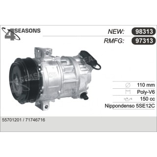 97313  COMPRESOR  FIAT GRANDE PUNTO 1.9 JTD 05-