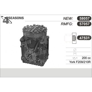 57057  COMPRESOR  YORK F209/210R W/O CLUTCH