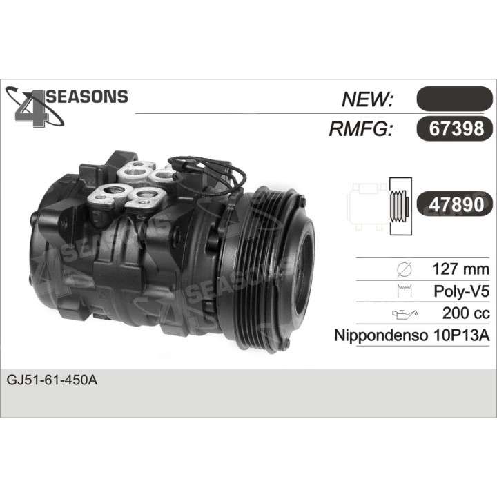 67398  COMPRESOR  MAZDA MX6/626 2.2L 88 92