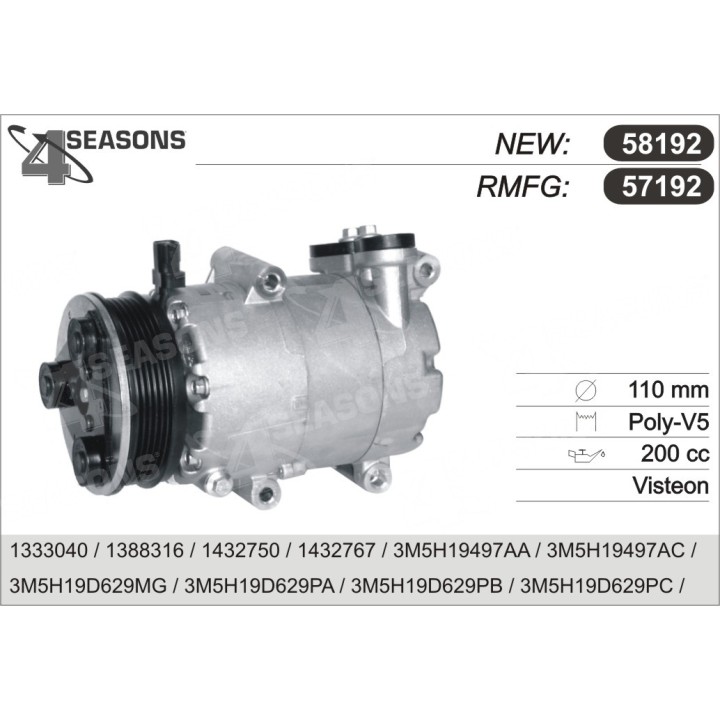 57192  COMPRESOR  FORD FOCUS II 1.6 04-