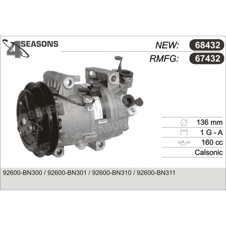 67432  COMPRESOR  NISSAN ALMERA II