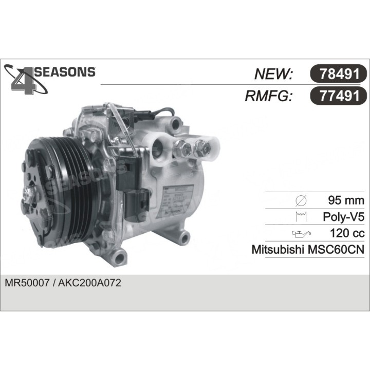 77491  COMPRESOR  MITSUBISHI CARISMA / COLT / SPACE