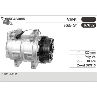 67652  COMPRESOR  SUBARU LEGACY 2.2L 93 95