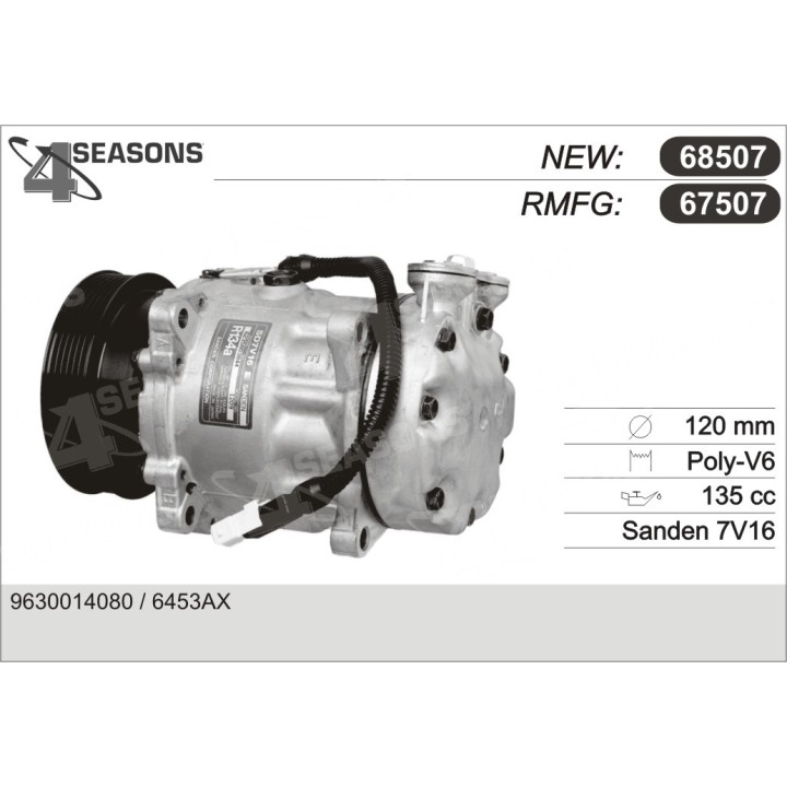 67507  COMPRESOR  PSA XANTIA/406/ESPACE III/LAGUNA