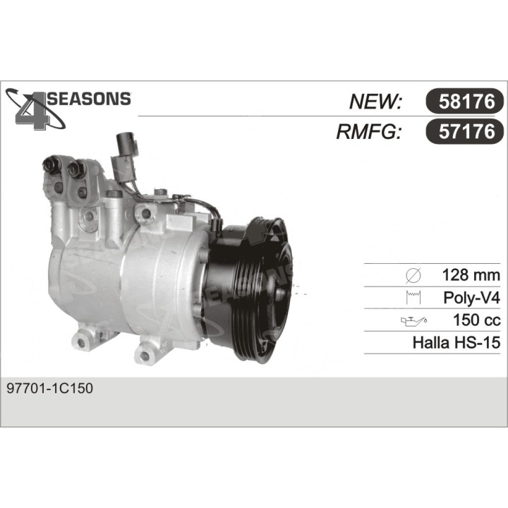 57176  COMPRESOR  HYUNDAI GETZ 1.3 02-