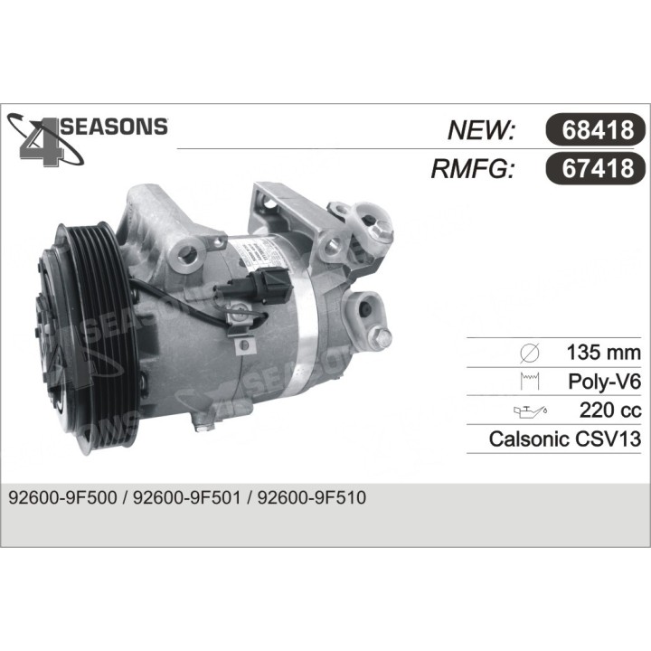 67418  COMPRESOR  NISSAN ALMERA II 00-