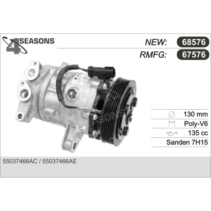 67576  COMPRESOR  CHRYSLER JEEP CHEROKEE 3.7 L 01-