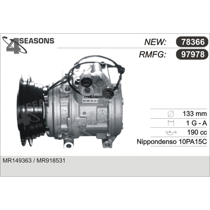 97978  COMPRESOR  MITSUBISHI PAJERO II 94-00