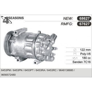 67627  COMPRESOR  PSA C5 II / 407 1.8 2.0 2.2 04-