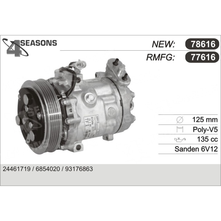 77616  COMPRESOR  OPEL MERIVA / TIGRA / CORSA C 1.4