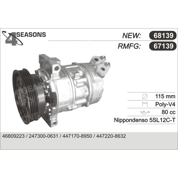 67139  COMPRESOR  FIAT DOBLO / STILO 1.6