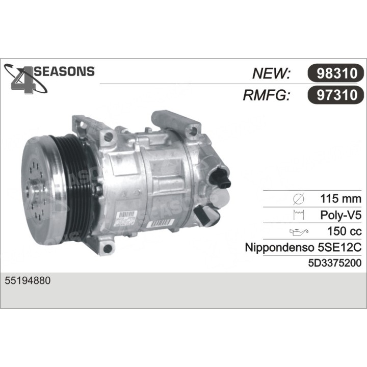 97310  COMPRESOR  FIAT GRANDE PUNTO 1.2 / 1.4 05-