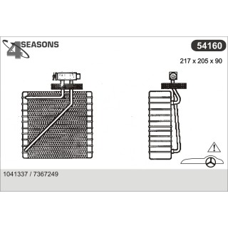 54160  EVAPORATOR FORD GALAXY/ALHAMBRA/SHARAN