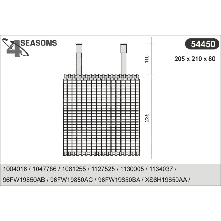 54450  EVAPORATOR FORD FIESTA IV/KA/PUMA