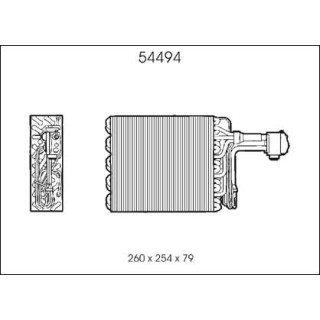 54494  EVAPORATOR RENAULT SAFRANE R12
