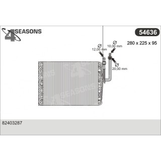 54636  EVAPORATOR SAAB/FIAT/9000/CROMA/164