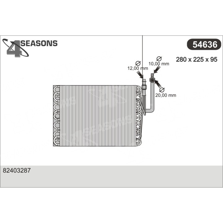 54636  EVAPORATOR SAAB/FIAT/9000/CROMA/164