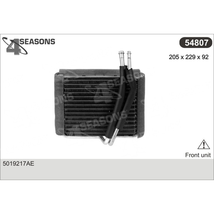 54807  EVAPORATOR CORE CHRYSLER VOYAGER III FRONT