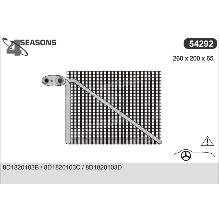 54292  EVAPORATOR AUDI A4 8D1 820 103C/D