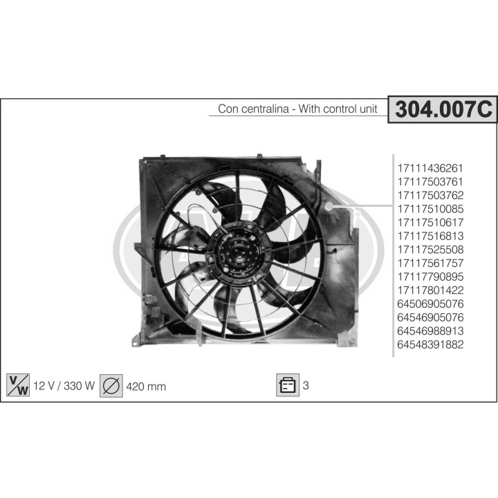 304007C  FAN   BMW SERIE 3 E46 318 i   M    (Con centralina