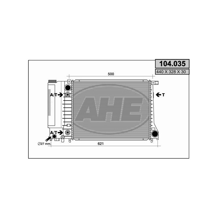 104035  Rad. BMW E34 520 +/-AC AT 89-92