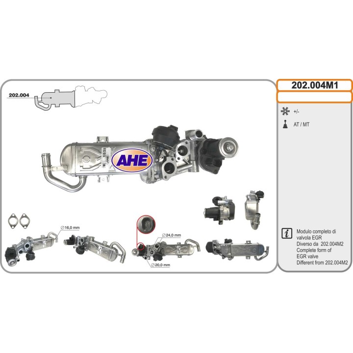 202004M1  Modulo EGR Audi/Seat/Skoda/VW A1/A3/Q3/TT/Altea/Ib