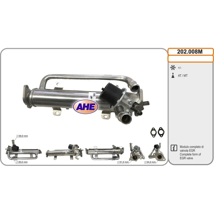 202008M  Modulo EGR Cooler Audi A3 2.0TDi 03.06-03.13
