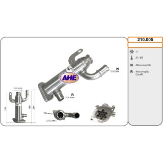 210005  EGR Cooler Citroen/Ford C4/C5 II/C8/Jumpy/Focus II
