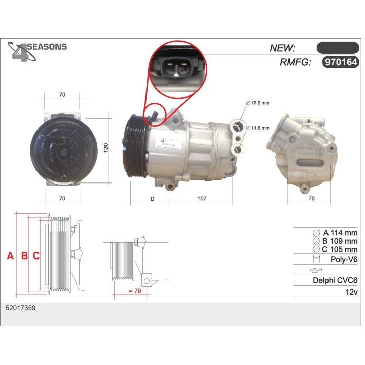 970164  CMP  FIAT Tipo (356) / 500 X (334)  1.3D Multi