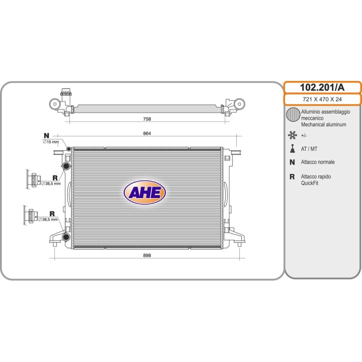 102201/A  AUDI A4 / A5 1.4TFSi - 2.0TFSi - 2.0TDi    +/-AC