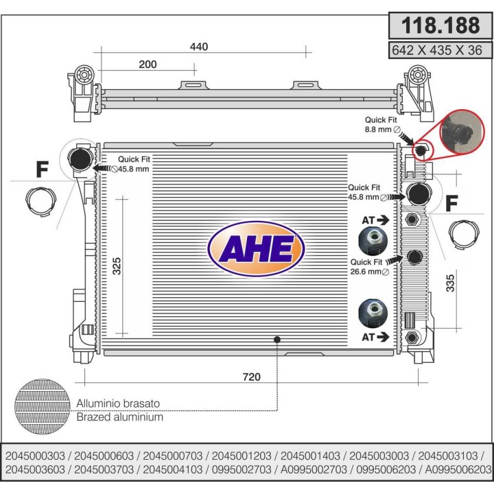 118188  RAD MERCEDES W204 3.2 Cdi AT