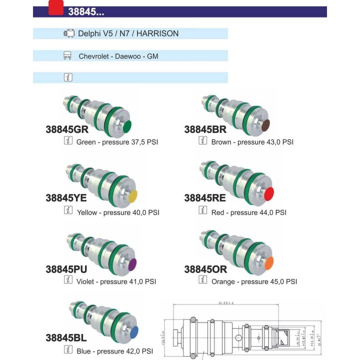 38845RE  VALVOLA CONTROLLO HARRISON ROJO