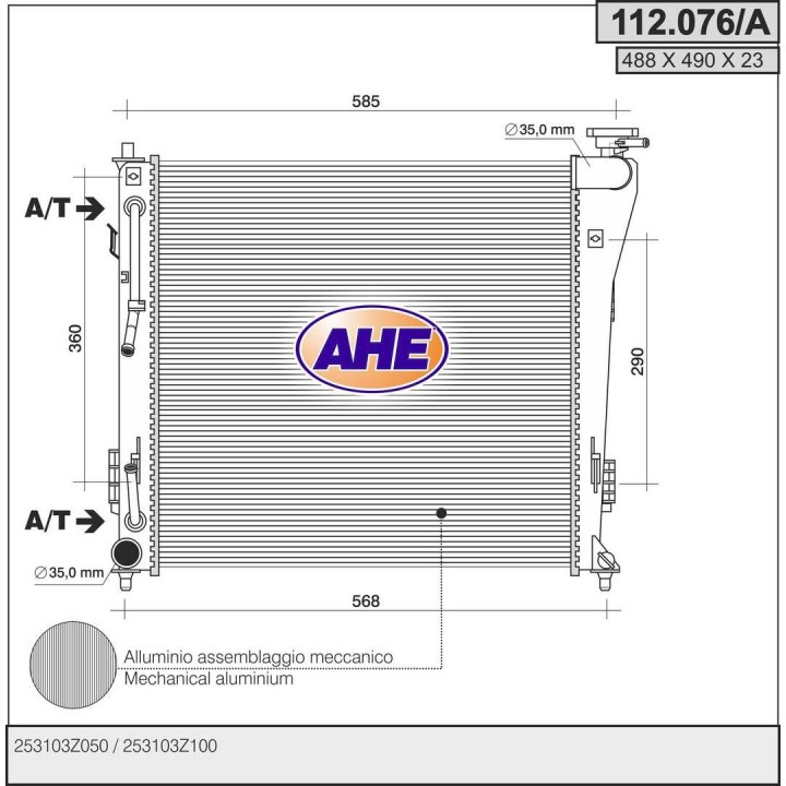 112076/A  RAD HYUNDAI i40 (CW) 1.7CRDi +/-AC M/AT  11-