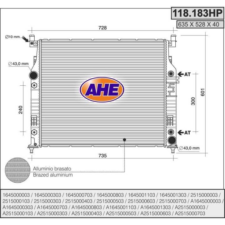 118183HP  MERCEDES W251 R 320 CDI GROSOR 40MM