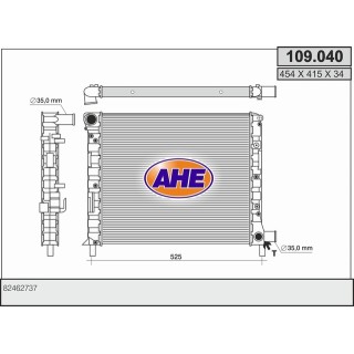 109040  RAD.FIAT CROMA 1.6/2.0 TURBO 84-94 (452X390X32 AP