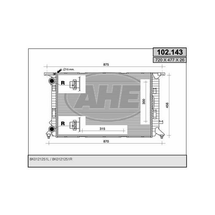 102143  RAD AUDI A4 IV /A5 / Q5 1.8-2.0 TFSI MT